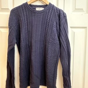 Abercrombie & Fitch Men's Dark Blue Cable Knit Sweater